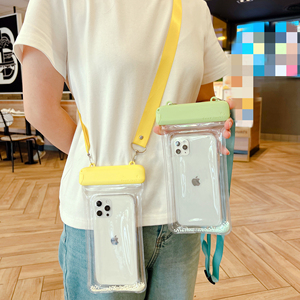 大尺寸气囊式触屏手机防水袋 游泳斜挎防水包 适配苹果15promax
