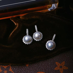 天然海水珍珠纯银镶嵌女士高端吊坠 优雅珠宝挂坠饰品