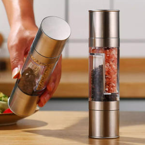 家用不锈钢手动胡椒研磨器 透明磨粉瓶花椒孜然海盐调料研磨器