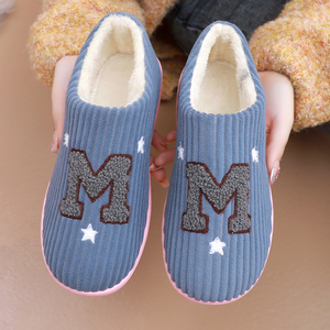 冬季新款情侣防滑加绒保暖包跟毛棉拖鞋居家室内男女毛毛鞋