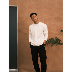 GTAL美式新疆长绒棉重磅纯色圆领卫衣长袖T恤秋季打底内搭